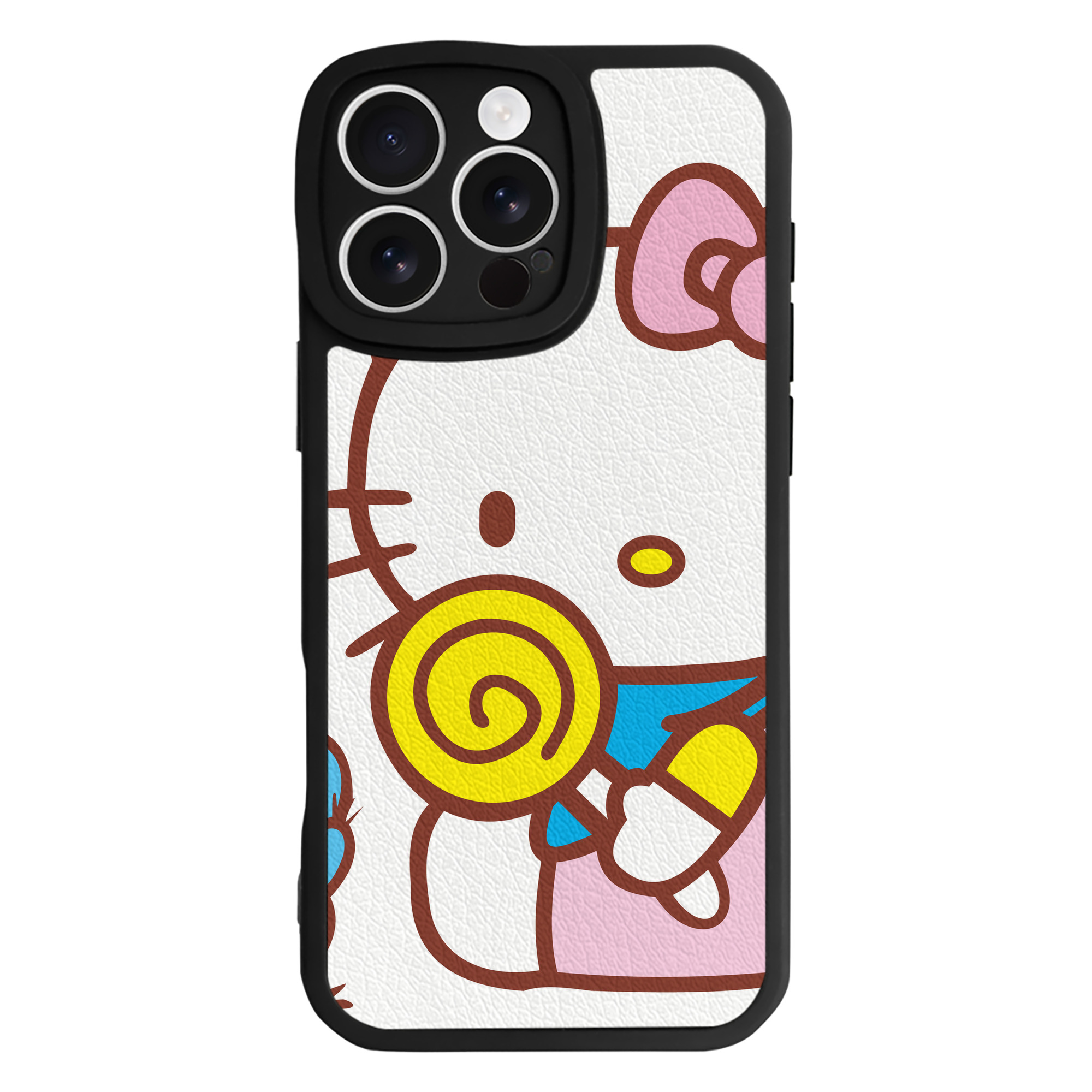 （画像用） Hello Kitty ハローキティ 【iPhone 16シリーズ対応】シリコンスマホケース（レザー調） 材質：シリコン
